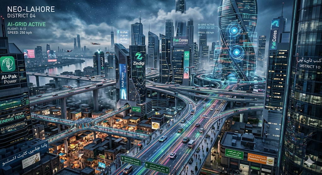 Futuristic AI City 2050